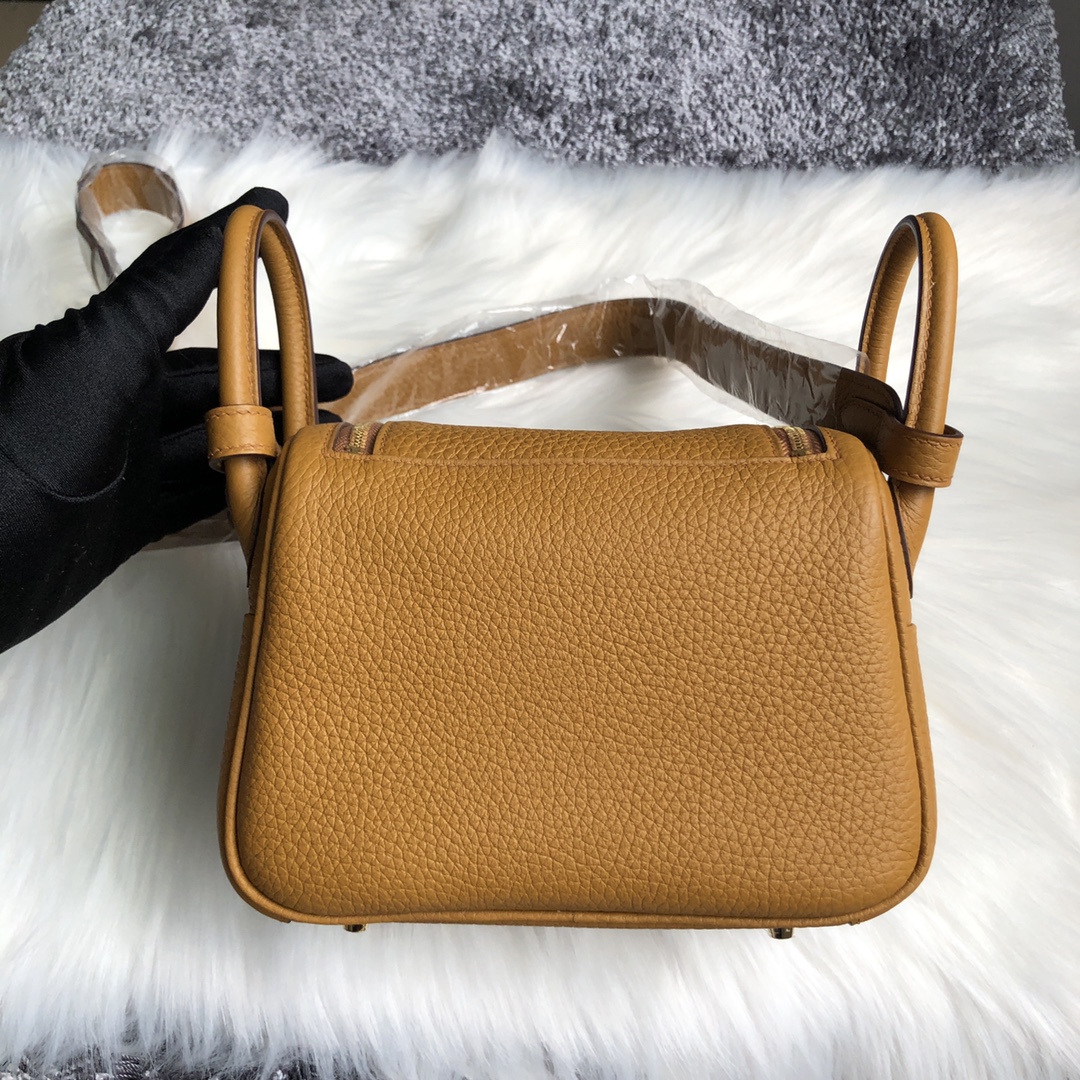 에르메스 미니 린디백 골드브라운 금장 끌레망스 가죽